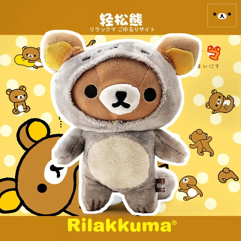 22cm Rilakkuma Plush Toy Dressing Teddy Bear Stuffed Doll Lovely Anime Coser Bear Peluche Kawaii Rilakkuma Plushies Kid Gifts