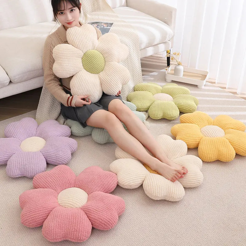 65cm Colorful Cherry Petal Plush Pillow Stuffed Plant Flower Plushie Cushion Girl's Living Bedroom Home Decorative Pillows