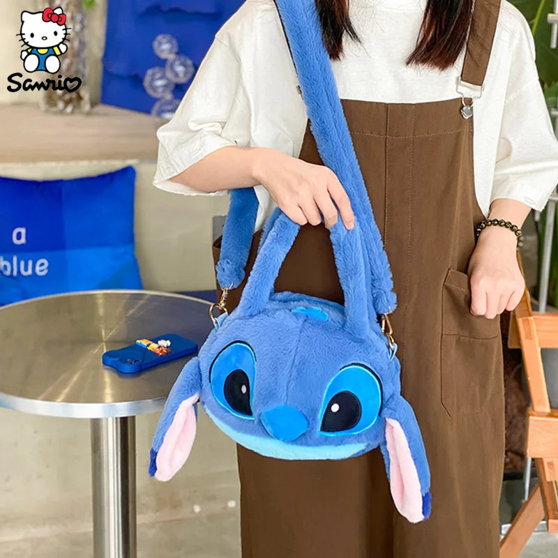 Disney Stitch Shoulder Bag Cartoon  Lilo & Stitch Plush Backpack Toys Plush Messenger Bag Girl Handbag Children Plushie Soft Bag