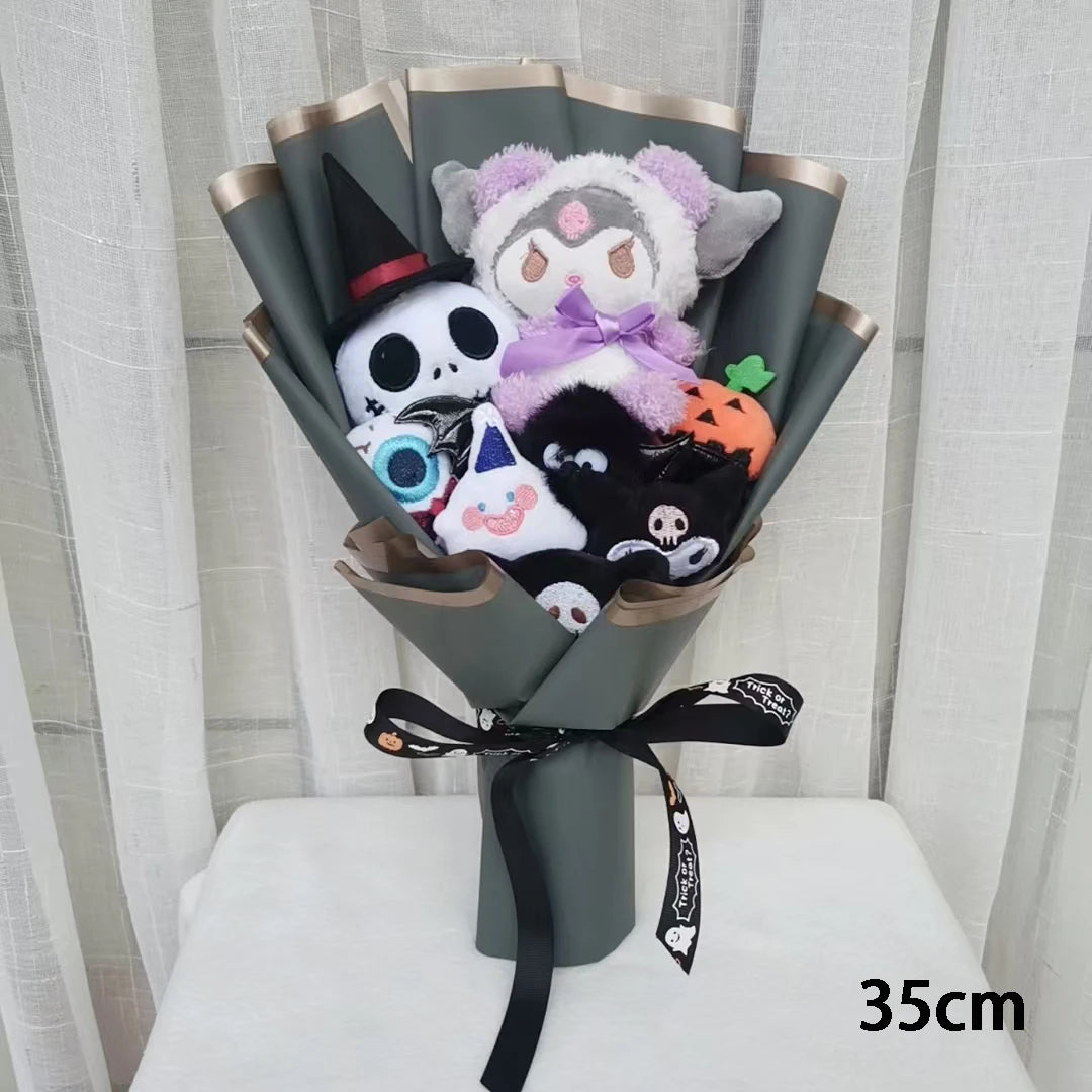 Halloween Animal Plush Bouquet Funny Toy Kuromi My Melody Hello Kitty Cinnamoroll Dolls Christmas and Valentine's Day Gifts