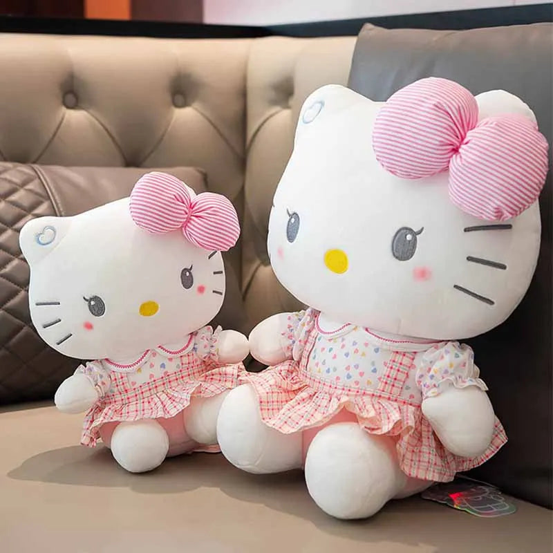 20/40cm Sanrio Cute Plushies Hello Kitty Cat Dolls Pink Soft Stuffed Animal Pillow KT Cat Plush Toy Girl Birthday Gift