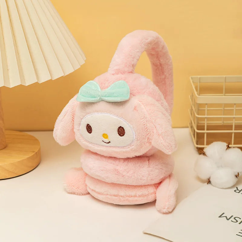 Sanrio Kuromi Cinnamoroll Melody Soft Plush Warmer Earmuff Cute  Earflap Winter Outdoor Cold Protection Ear-Muffs Ear Cover Gift