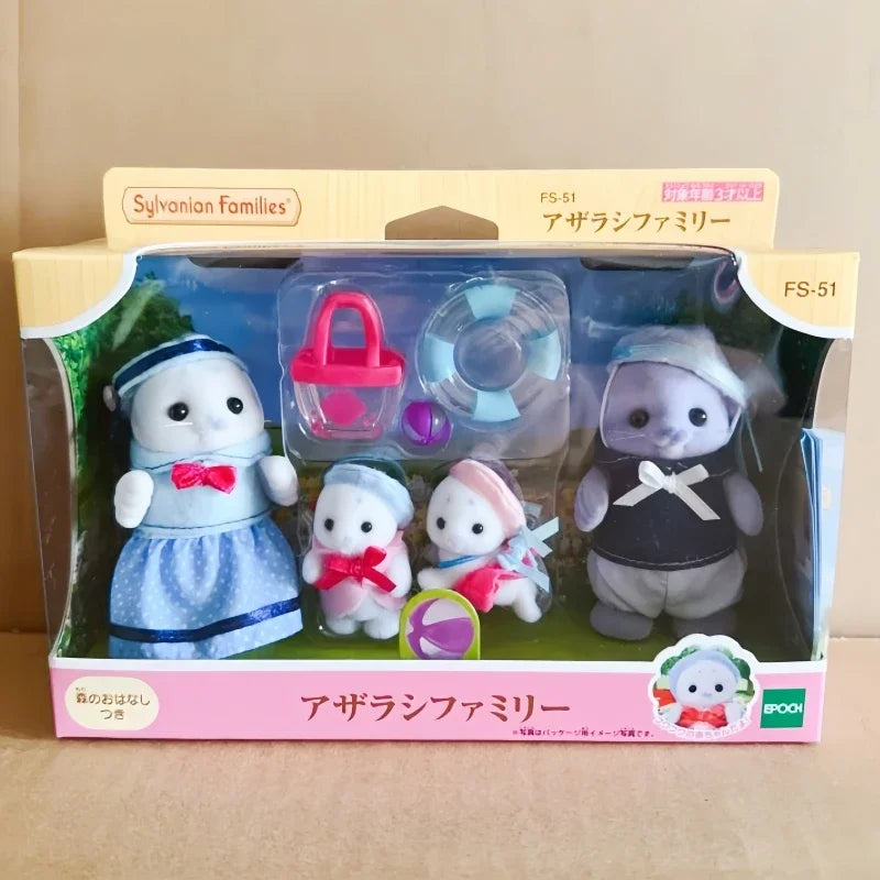 2024 Hot Sylvanian Doll Families The Seal Family Anime Girl Figure Pvc Statue Cute Model Collection Ornaments Doll Gifts Toys