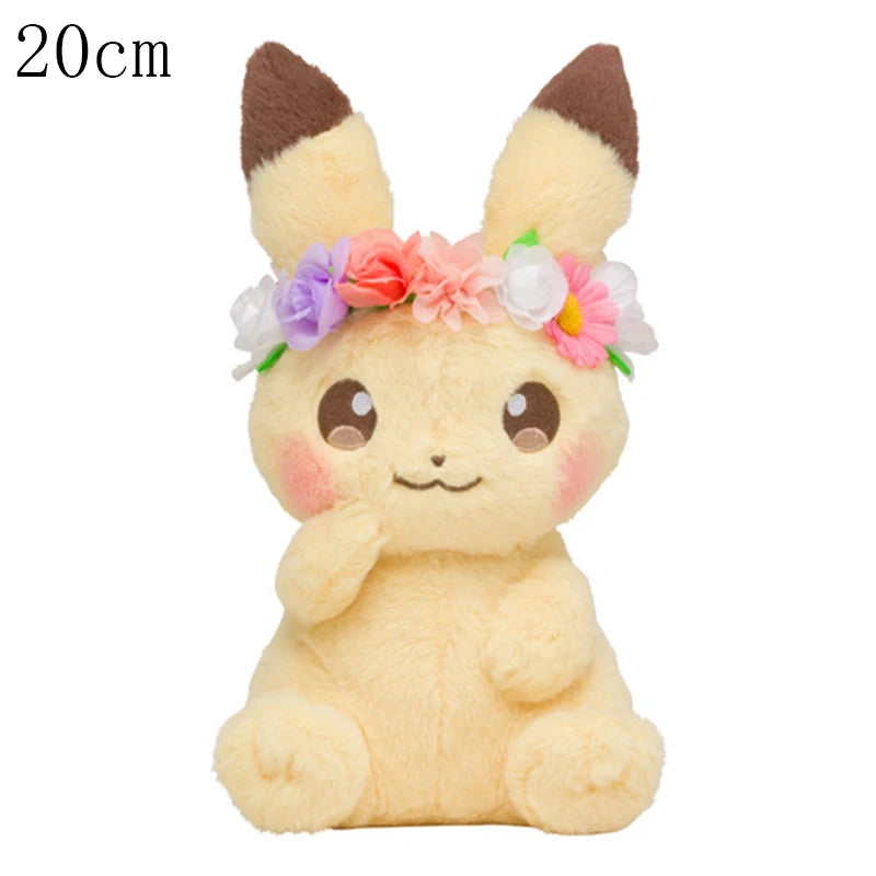 Original Pokemon Plush Easter Series Wreath Pikachu Eevee Scorbunny Sylveon Ponyta Pawmi Plushies Toys Hobbies Kids Xmas Gifts