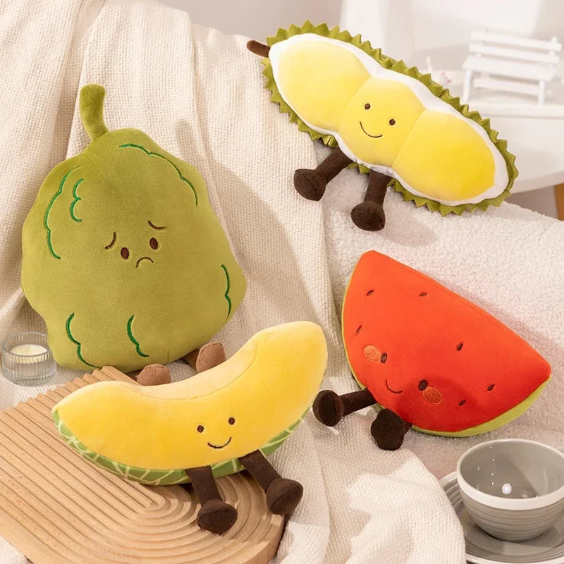 New Simulation Fruits Plush Pillow Soft Stuffed Plush Toy Stuffed Watermelon Hami Melon Balsam Pear Plush Room Decor Kids Gift