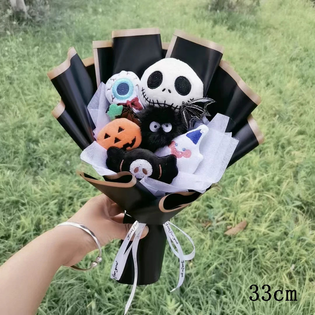 Halloween Jack Skellington Plush Bouquet Doll Toys Stuffed Terror Skull Ghost Christmas Day/Birthday/Valentine's Day Gifts