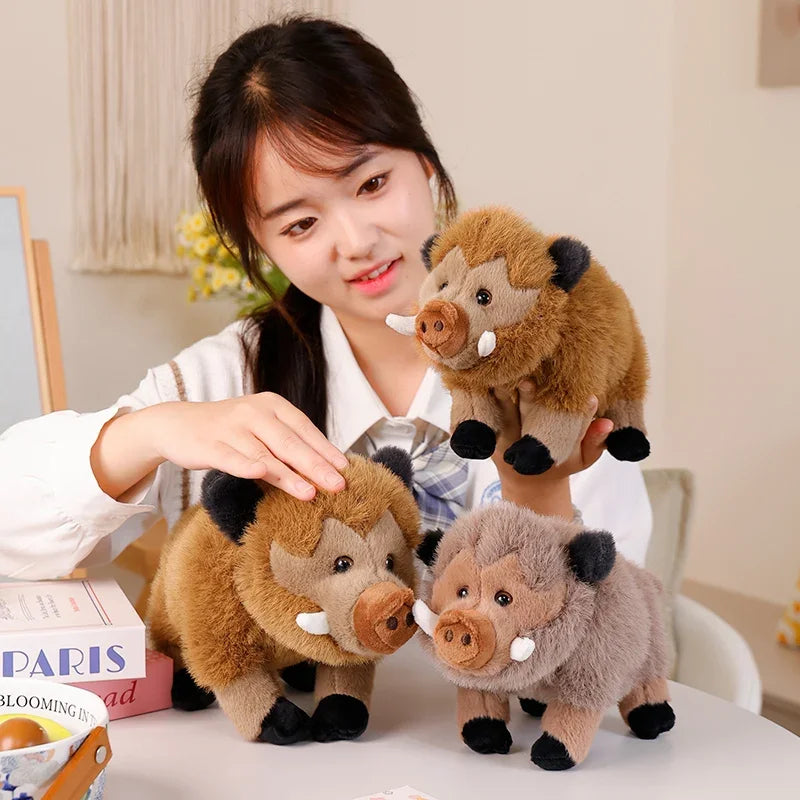 25/30cm Simulation Wild Boar Plush Toy Eurasian Wild Boar Doll Cute Mountain Pig Doll Lovely Stuffed Doll Kawaii Toy Gifts