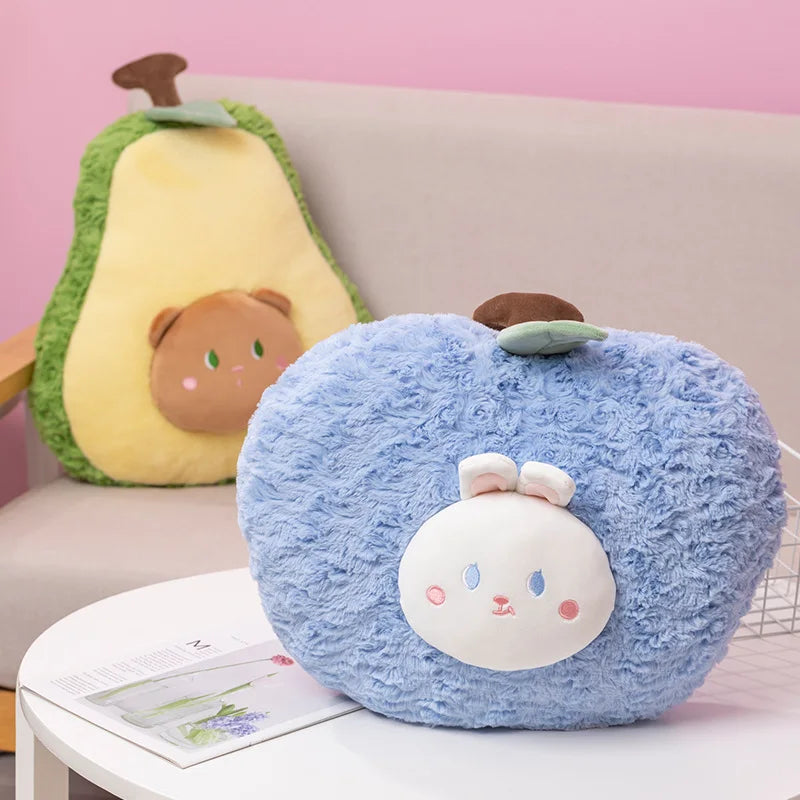 45CM Bear&Pig&Rabbit Cosplay Avocado Blueberry Peach Stuffed Plush Toy Fruit Cushion Pillow Soft Plush Doll Kids Birthday Gift