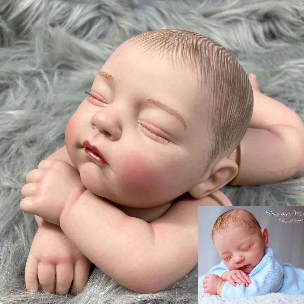 19 Inches 3D Painted Skin Reborn Baby Kit Jamie Advanced Painting High Quality Handmade Painted Baby Doll Parts With Cloth Body