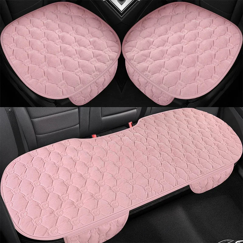 Winter short plush car single piece seat cushion thickened warm front single seat square cushion rear row long cushion