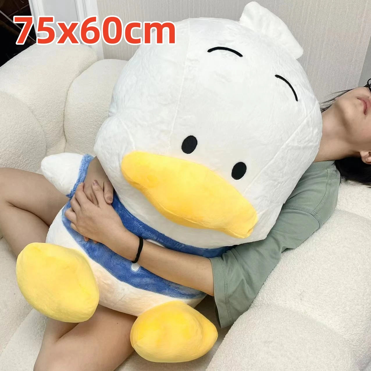 Saniro Cute Pekkle Duck Plush Toy Duck Plushies Kawaii Doll Pillow Blanket Soft Cuddly Stuffed Cartoon Xmas Gifts Girl