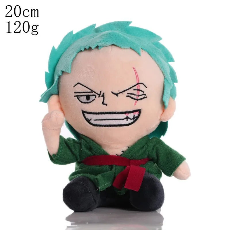 HOT 20cm One Piece Anime Figure Zoro Luffy Chopper Plush Toys Cute Cartoon Plushie Stuffed Dolls Pendant Kids Xmas Gifts