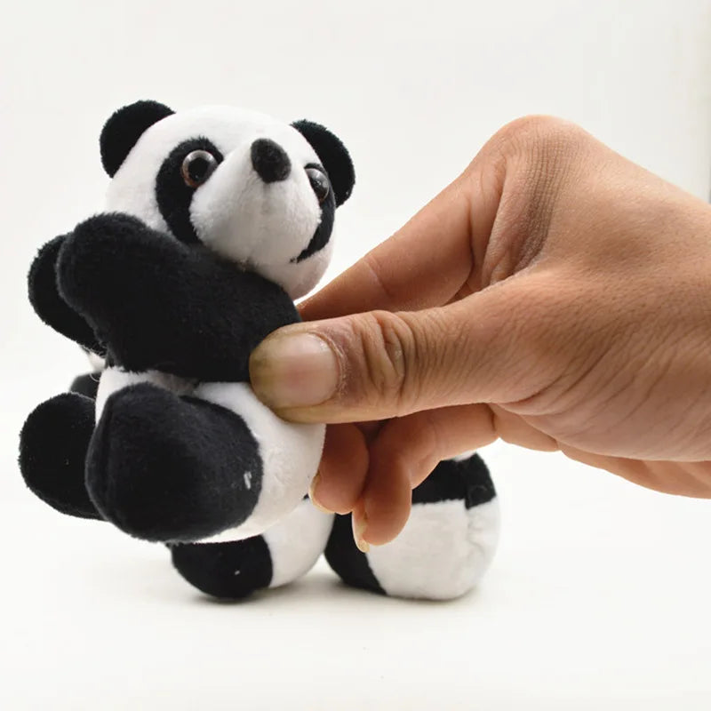 9cm Kawaii Panda Plush Doll Toy Soft Animal Panda Clip Black White Hugging Curtain Clip Doll