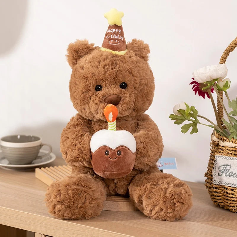 40/50cm Cake Bear plush Doll Lovely  Toys Decorative Ornaments Cute Stuffed Toy for Kids Room Bedroom Decor Favor Birthday Gift