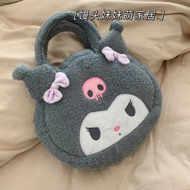 Lovely Japanese Style Kuromi My Melody Cosmetic Case Cosmetic Bag Lolita Shoulder Bag Handbag Plush Bag Cute Gifts For Girl