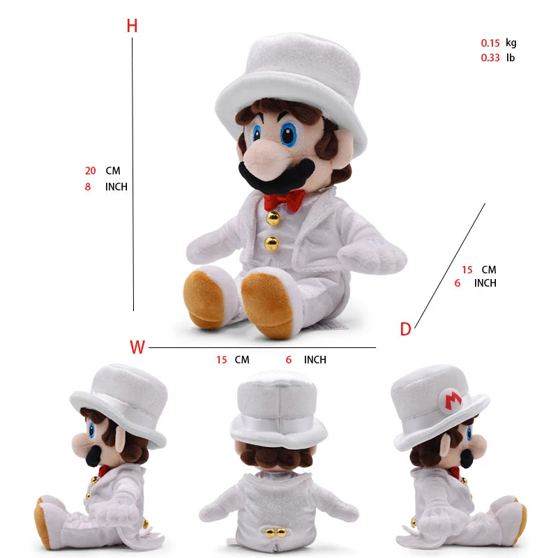 Super Mario Bros Plush Doll Mario Luigi Yoshi Peach Bowser JR Mushroom Peluche Dolls Koopa Troopa Backpack Anime Cartoon Plushie