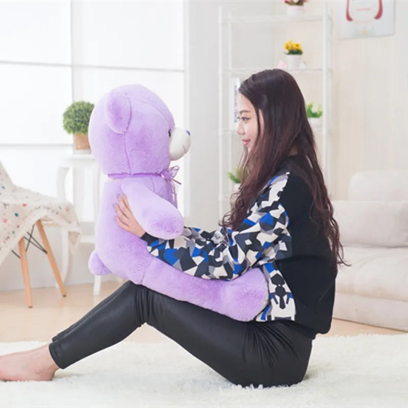 35/80cm Cute Purple Bear Plush Toys High Quality Stuffed Lovely Animals Bear Dolls for Classmate Kids Graduation Gifts