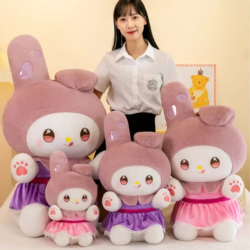 80cm 65cm Big Size Sanrio Kuromi My Melody Anime Plush Stuffed Doll Cartoon Character Room Decoration Bed Pillow Holiday Gift