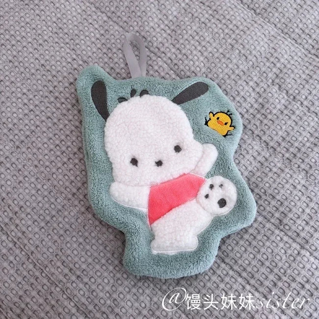 Sanrio Cartoon Hand Towel My Melody Kuromi Cinnamoroll Towels Double-thickness Absorbent Bathroom Cleaning Dishcloths Girl