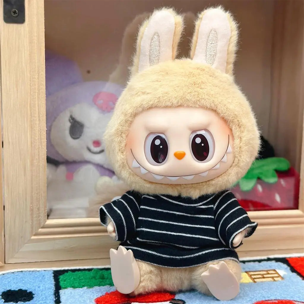 17cm Mini Plush Doll'S Clothes Outfit Accessories For Korea Kpop Exo Labubu Idol V1 V2 versatile T-shirt top Clothing Gift