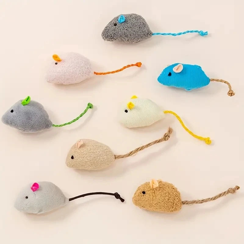 3/7PCS Interactive Plush Rat And Cat Toys With Durable Linen Perfect For Small Breeds Safe For Indoor Play