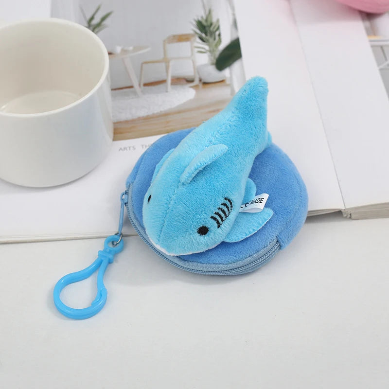 Cute Cartoon Creative Capybara Plush Coin Purse Zipper Purse Keychain Small Headphone Lipstick Bag Mini Wallet Money Bag Gifts