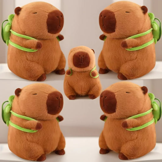 New hot20cm Cute Turtle Backpack Capybara Anime Fluffty Toy Soft Capybara Plush Toy Simulation Stuffed Animals Kawaii Plush Doll