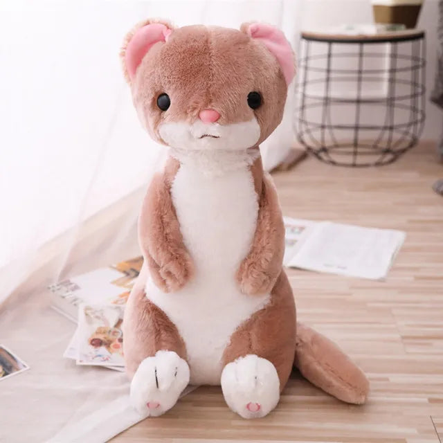 1pc 50cm Fluffy Ferret Plush Toy Soft Stuffed Peluche Cartoon Animal Ferret Dolls Home Decoration Toys Kids Girls Xmas Gift