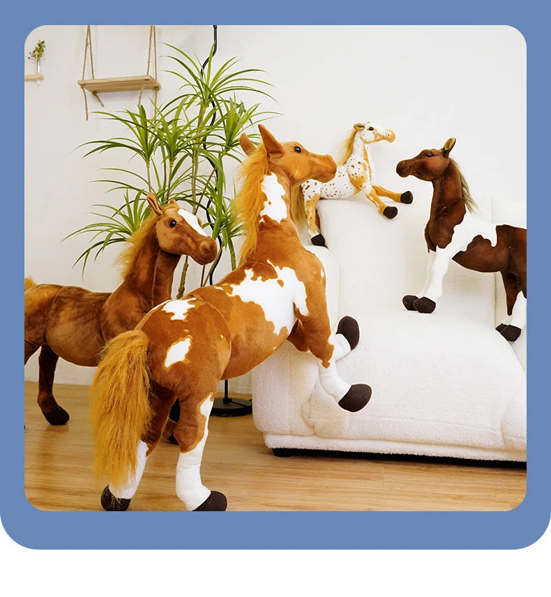 30/40/50cm Horse Plush Animal Stuffed Toys Simulation Realistic Stuffed Pillow Cute Soft Creative Hot Sale Huggable