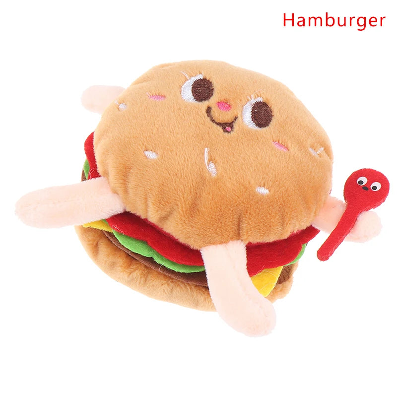 1Pc Food Plush Keychain Hamburger Hot Dog French Fries Doll Soft Stuffed Plush Pendant Kid Gifts Toys