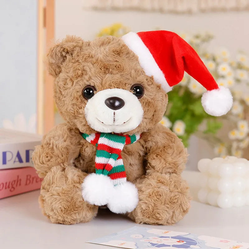 25cm Graduation Dr.Bear Plush Toy Cute Christmas Hat Teddy Bear Soft Doll Boys Girls Students Graduation Gift