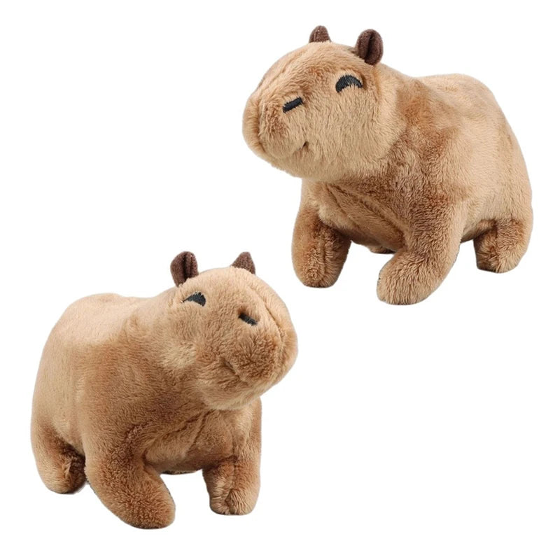 Capybara Plush Simulation Capibara Anime Fluffty Toy Stuffed Animals Soft Doll Children Birthday Gift Sending Sticker