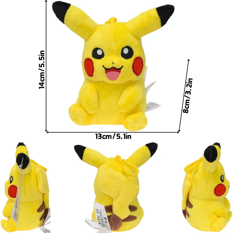 Kawaii Pikachu Charmander Psyduck Plush Toys Keychain Cute Anime Snorlax Stuffed Animals Peluche Pendants Dolls Gifts