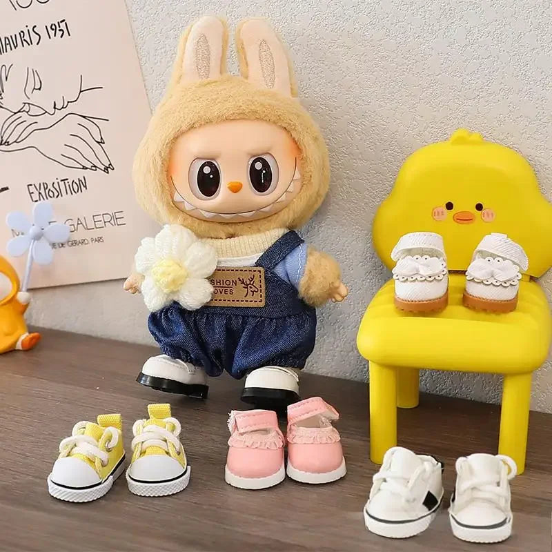 (Only shoes)For LABUBU 17cm Cotton Dolls Shoes Toys Casual Sports Shoes Dolls Accessories for labubu outfits