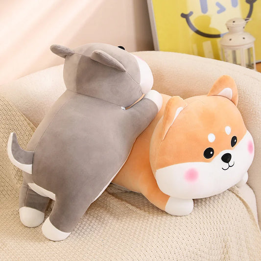 50/60cm Cartoon Cuddly Fat Lying Husky&Corgi Dolls Baby Kids Appease Dolls Soft Stuffed Animals Dog Peluche Elegant Gift