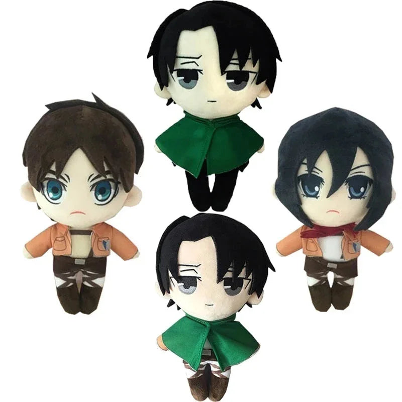 Anime Attack on Titan Plush Toys Doll Kawaii Levi Eren Mikasa Cute Kawaii Collection Green Stuffed Doll Birthday Gifts For Kids