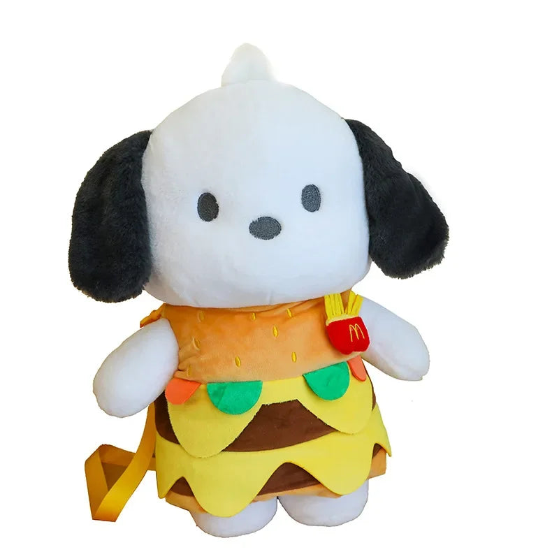 Burger Pochacco Plush Doll Toy Undressable Pacha Doll White Puppy Dog Doll Girls Sleeping Pillow Cuddle Birthday Gift Toy