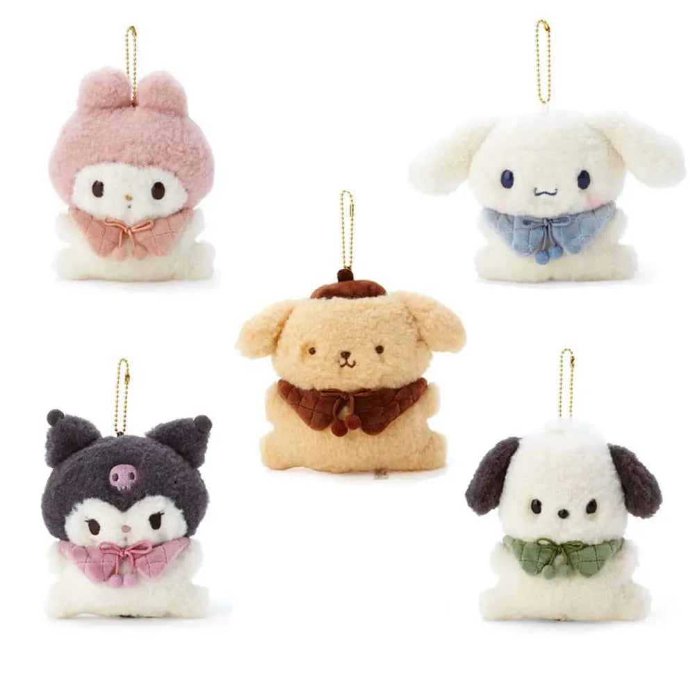 Kawaii Sanrio Plush Keychains Anime My Melody Kuromi  Cinnamoroll Pochacco Soft Stuffed Doll Pendant Cute Cartoon Keyring Gifts