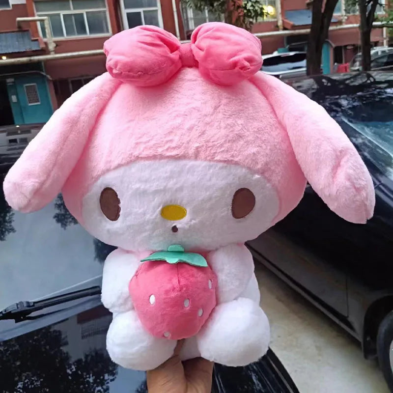 26Cm Plushies Sanrio Kuromi My Melody Plush Dolls Toys Cute Strawberry Stuffed Animals Plush Toy Pillow Bedroom Decoration Gift