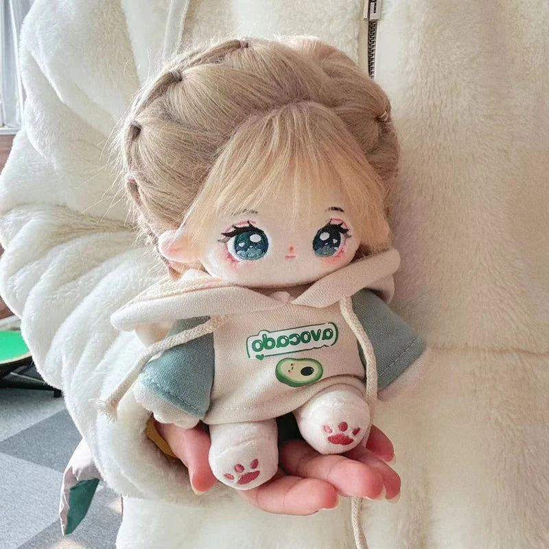 20cm Kawaii Plush Cotton Doll Idol Stuffed Super Star Figure Dolls No Attribute Fat Body Crying Doll Can Change Clothes Gift