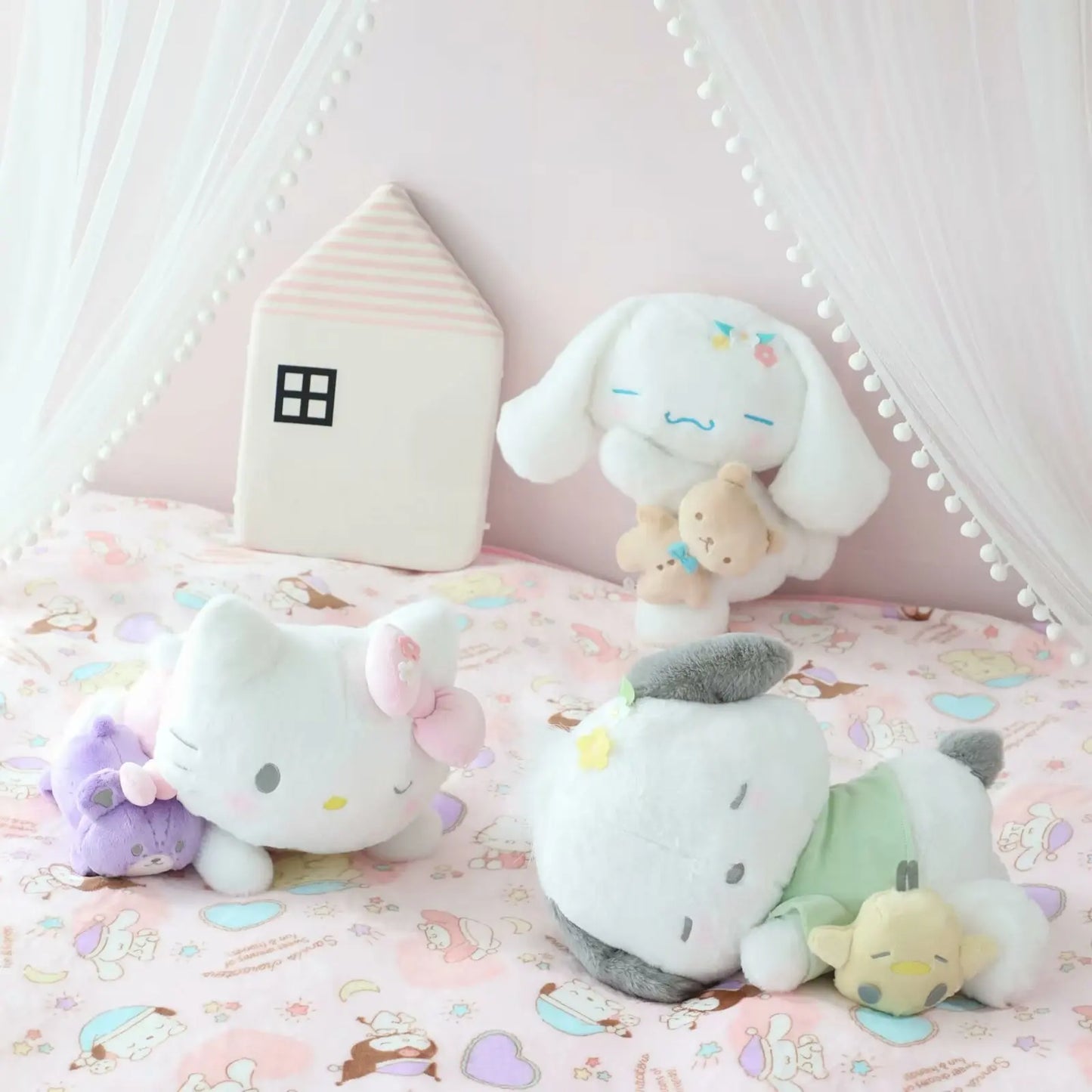 Kawaii High Quality Hello Kitty Plush Toy Stuffed Anime Japanese Style Cinnamoroll Plushies Pochacco Doll Home Decor Xmas Gifts