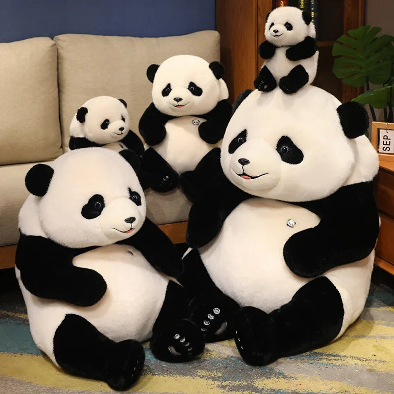 25~50cm Giant Panda Plush Toys Soft Pillow Cartoon Animal Bear Stuffed Baby Doll Classic Kids Birthday Christmas Gifts