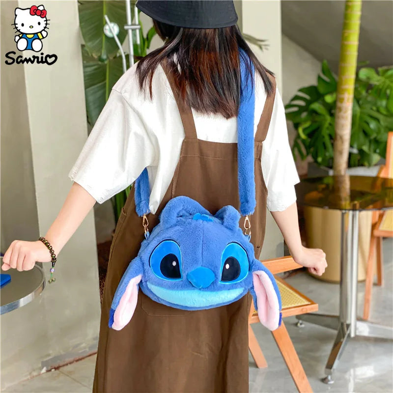 Disney Stitch Shoulder Bag Cartoon  Lilo & Stitch Plush Backpack Toys Plush Messenger Bag Girl Handbag Children Plushie Soft Bag