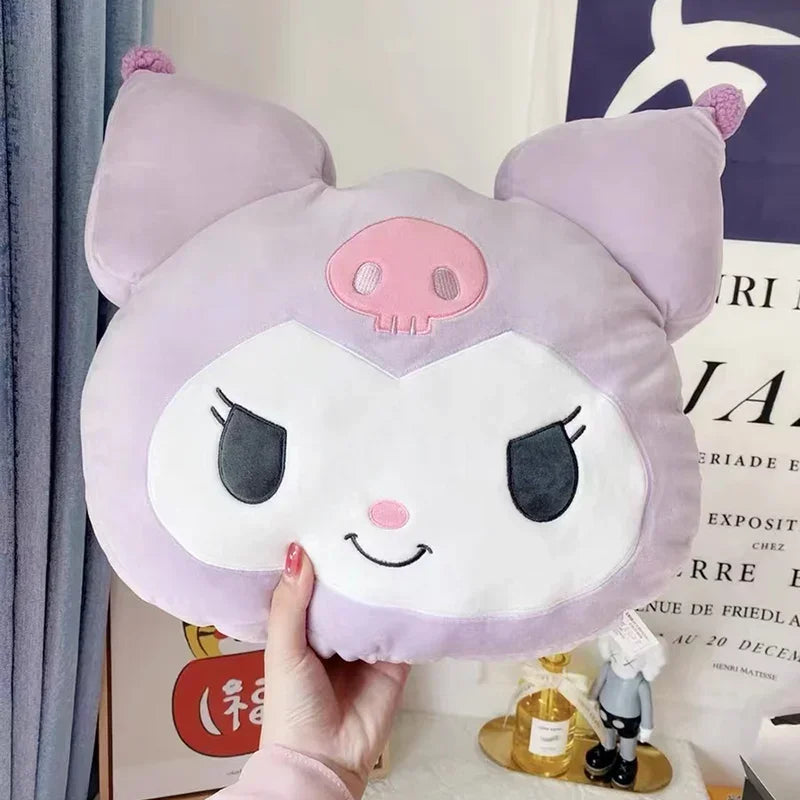 New Sanrio Kuromi Comfortable Plush Stuffed Animal Kawaii Cartoon Sofa Cushion Pillow Toy Plushies Birthday Gift For Girls