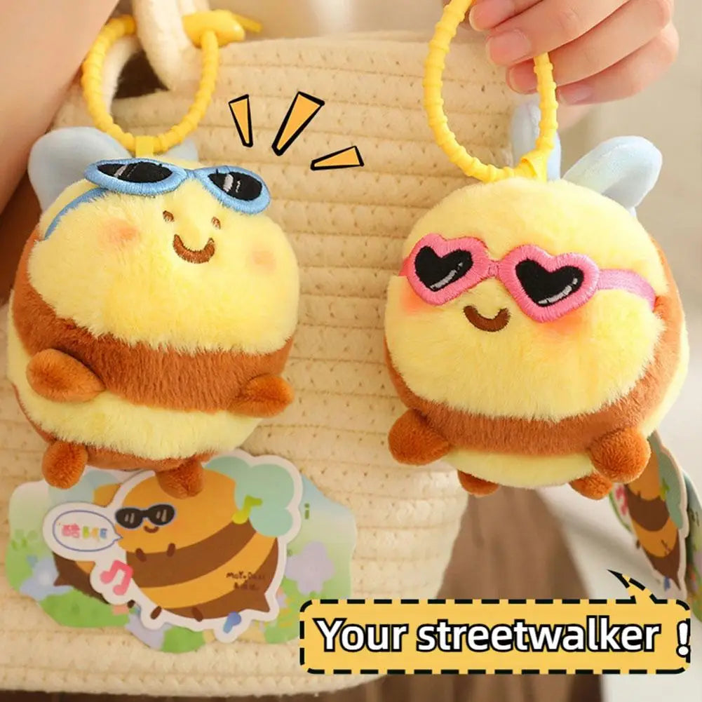 Cartoon Sha Bee Plush Toys Mini Pendant Stuffed Cai Bee Plush Super Soft Honey Jar Plush Doll Birthday Gifts For Kids