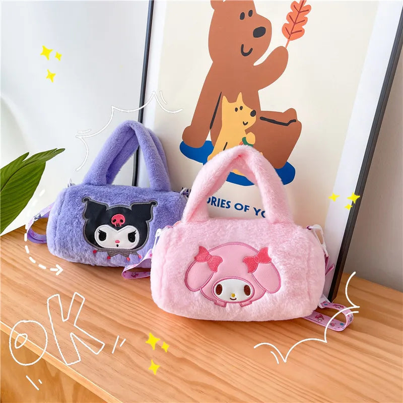 Sanrio Oumei Leti Strawberry Bear Kuromi Plush Bag Cute Shoulder Bag Cross body Bag Birthday Gift Girl Wholesale Special Offer