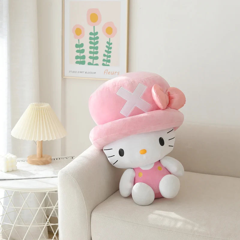 Sanrio Hello Kitty Kuromi Plush Toys Melody KT Cat Sofa Pillow Chopper Hello Kitty Stuffed Plushies Anime Cosplay Doll Xmas Gift