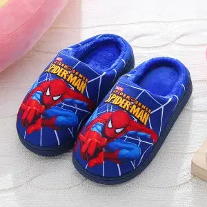 Disney Cartoon Printed Spider-man Cotton Slippers For Children's Shoes Fashion Style Warmth Winter Indoor Kids Boys Slipper