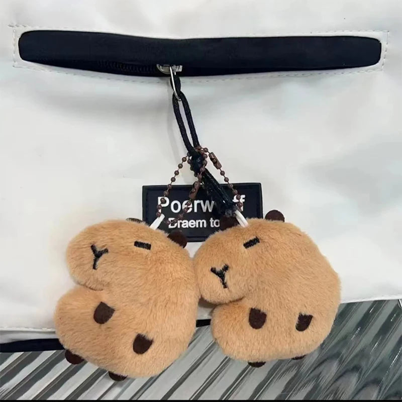 Cute Capybara Plush Toy Key Chain 12cm Stuffed Animals Keychain Bag Key Ring Pendant Car Key Accessories