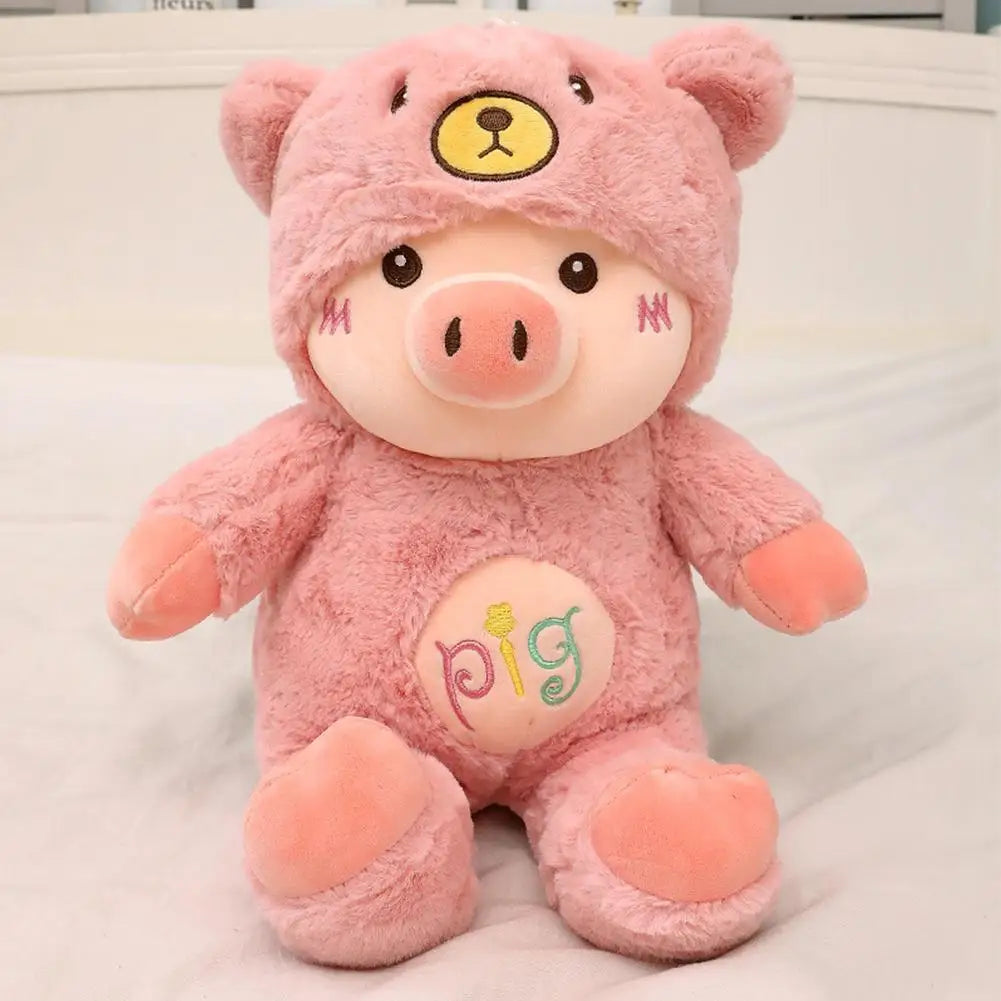 1pc Cute Piggy Plush Toy Kawaii Soft Stuffed Animal Doll Throw Pillow Christmas Halloween Birthday Gifts For Girl